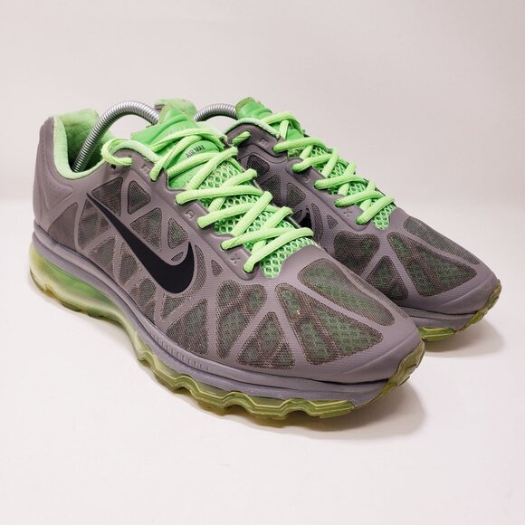 Nike Air Max+ 2011 Cool Grey Neon Lime mens 10 - Picture 5 of 10